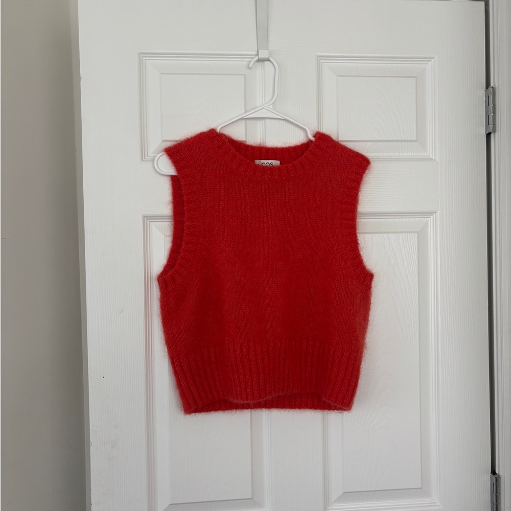COS Red Sleeveless Knit Sweater